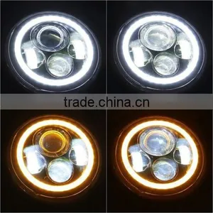 97-15 7" Inch 80W LED Headlights With Halo Angle Eyes For Jeep Wrangler JK TJ LJ thumbnail-5