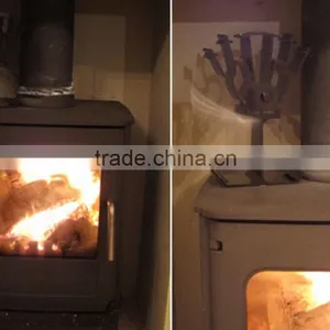 Voda 2 Blade Heat Eco Stove Fan Log Burner Fire Fan Wood Burning Black thumbnail-2