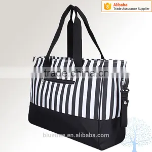 Black and White Stripe Oxford Diaper Bag Baby Bag,bottle Changing Pad Included thumbnail-2