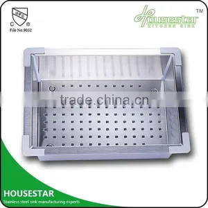 Housestar Stainless Steel KItchen Sink Fruit And Vegetable Holder Stainless Steel Colander Stainless Steel Hanging Fruit Colande thumbnail-3