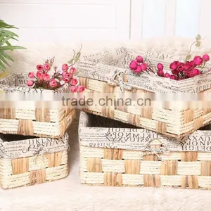 Maize and Water Hyacinth Rattan Basket Recommend Set Of3 thumbnail-6