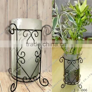 Metal Black Rack Glass Vase for Flower thumbnail-1