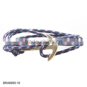 In Stock Navy Blue Rope Anchor Bracelet thumbnail-3