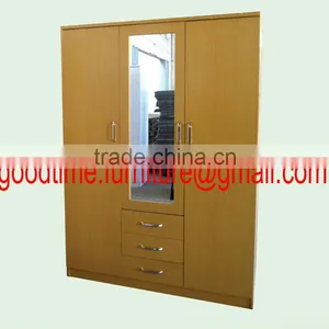 Wooden Wardrobe With Mirror thumbnail-1