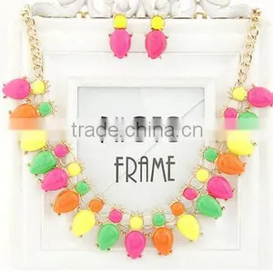 Collar Pendants Fashion Clolorful Necklace Rhinestone Jewelry for Women Dress Garment thumbnail-3