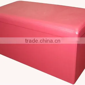 Beautiful! Red PVC Leather Foldable Storage Ottoman thumbnail-1