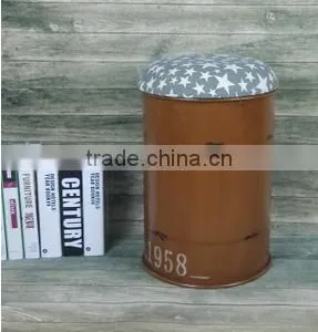 Vintage Metal Storage Stool thumbnail-1