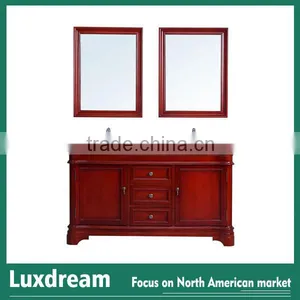 60" Classic Free Standing Bathroom Vanity Wooden Stain Finish thumbnail-1