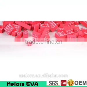 Melors Red Wall Printed Kids Toy Brick Red Color Building Block for Kids Creativity Red Color Brick Printing Eva Block thumbnail-3