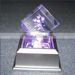 Laser Engraving Crystal 3D LED Cube For Business Souvenirs thumbnail-1
