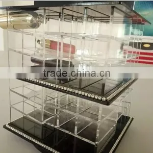 Beautiful Attractive Design Rotatable Acrylic Lipstick Cosmetic Display Rack Factory Price thumbnail-2
