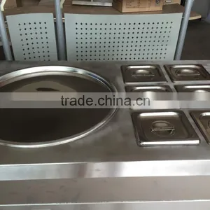 Customized Single Flat Pan Fried Ice Cream Machine With 6 Containers to Keep Fresh thumbnail-5