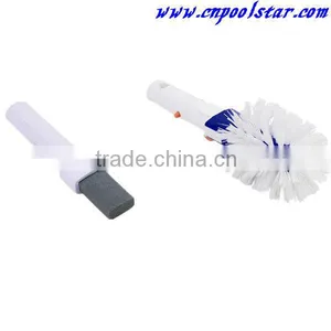 Polybristle Corner Toilet Brush on EZ-Clip Handle, Plastic Swimming Pool Cleaning Brush thumbnail-1