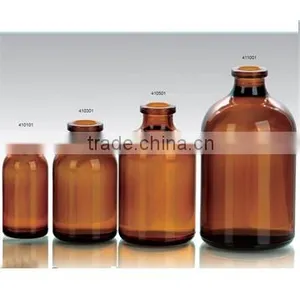 Moulded Injection Vial Amber Glass Bottle thumbnail-1