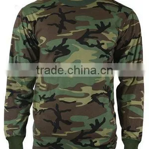Wholesale China Factory Long Sleeve Woodland Camo T-shirt thumbnail-1