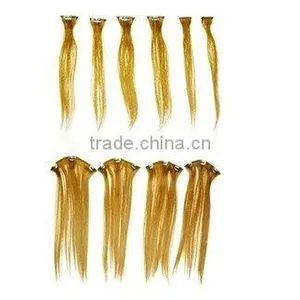Stock Blonde Color 613# of Easy Extended Clip Extenison - Virgin Clip Hair Weft thumbnail-1
