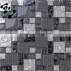 SMJ07 Ancient Style Interior Decoration Material Metal Mosaic Mix Glass Mosaic Laminated Mosaic Tiles thumbnail-1