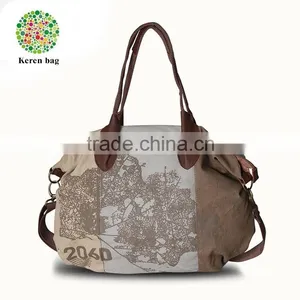 Fashion Casual 12oz Canvas Shoulder Bag thumbnail-1