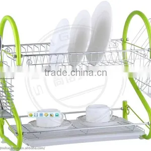 2016 Hot Sale Stainless Steel Double Tier Dish Rack thumbnail-3
