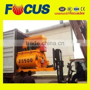 Compulsion Type 500L Electric Twin Horizontal Shaft Concrete Mixer Js500 thumbnail-3