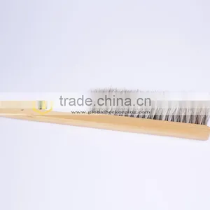 Wood Handle Double Three Row Bristles Horsehair Bee Brush thumbnail-3
