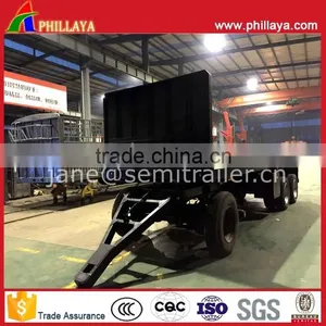 Side Post Removable 20FT Flatbed Drawbar Container Dolly Trailer With Twist Locks thumbnail-2