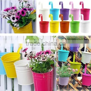 Metal Iron Flower Pot Hanging Balcony Garden Plant Planter Home Decor thumbnail-4