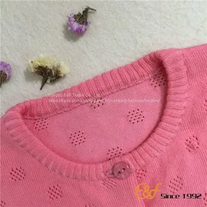Girl Cardigan Sweater With Pointelle Stitch thumbnail-3