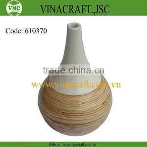 Natural Spun Bamboo Vase Made in Vietnam thumbnail-1