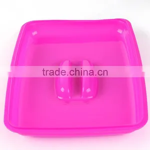Rectangular Shape Plastic Salad Bowl With Lid thumbnail-2