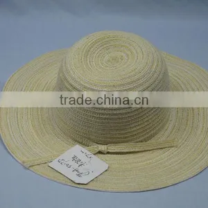Beige Stripe Straw Hat thumbnail-1