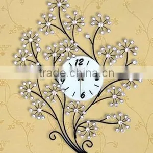 Crystal Metal Tree Shape Wall Digital Clock thumbnail-1
