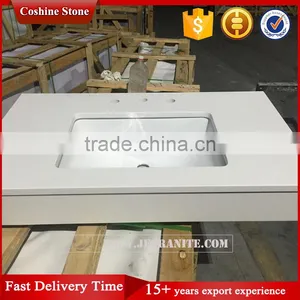 Prefabricate White Quartz Stone Vanity Top thumbnail-1