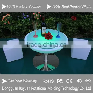 RGB 16 Colors Changing Glowing Event Furniture, Led Glowing Cocktail Round Table thumbnail-2