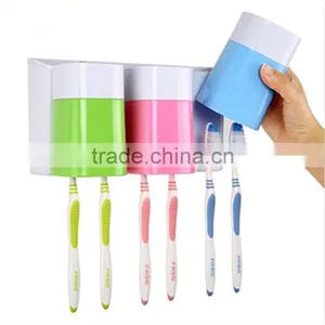 Plastic Bathroom Set Accessaries Toothbrush Holder , Toothpaste Wall Holder , Bethroom Storage Rack thumbnail-2