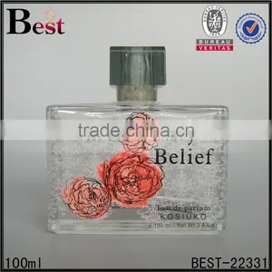 2017 Cosmetic Perfume Bottle 100ml Glass Square Perfume Bottle 100ml Glass Clear Perfume Bottle 100ml Glass With Decals thumbnail-3