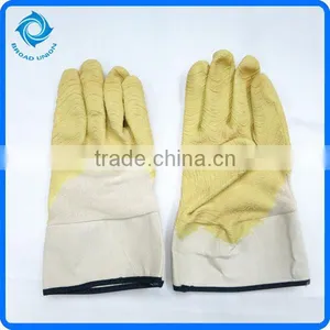Cotton Interlock Liner Latex Coated Gloves With Safety Cuff thumbnail-1