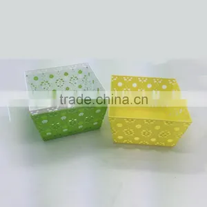 Carved Sunflower Design Square Plastic pp Basket thumbnail-2