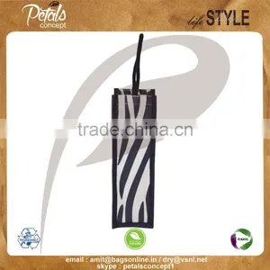 PP Laminated Jute One Bottle Wine Bag With Rope Handle thumbnail-1