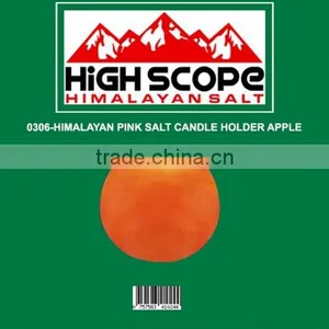 HIMALAYAN PINK SALT TEA LIGHT CANDLE HOLDER APPLE SHAPE thumbnail-1