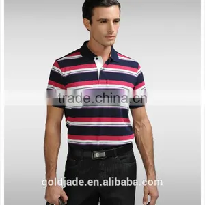 Wholesale Cotton Stripes Design Shirts Men Polo T-shirt thumbnail-4