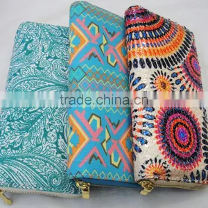 2017 Hot Vogue Sequin Classic Floral Canvas Cotton Latest Wallet thumbnail-3