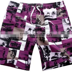 "Coconut Trees and People" Printed Sarong Beachwear for Man thumbnail-1