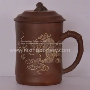 Nixing Pottery Dragon Tea Cup Ceramic Hand Carving Tea Mug Coffee Water Cup 450ml thumbnail-1