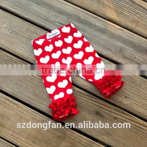 Girls Valentines Day Clothing Sets Red Heart Knit Ruffle Icings Pants And Tops Outfit thumbnail-2