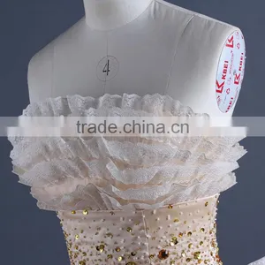 Apricot Strapless Short Mini Evening Dress thumbnail-5