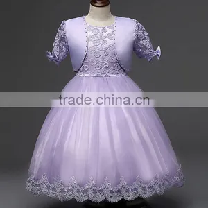 2016 Summer Style Kids Dress Flower Lace Princess Party Costume Girl Floral Dress thumbnail-5