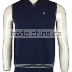ISO9001/BSCI Manufature V-neck Navy Blue Wholesale Cheap Sweater Vest thumbnail-6