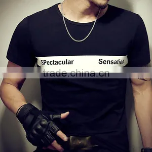 2016 Fashion Fit Best Quality Letter Printe Short Sleeve Fit Men's t Shirt thumbnail-1
