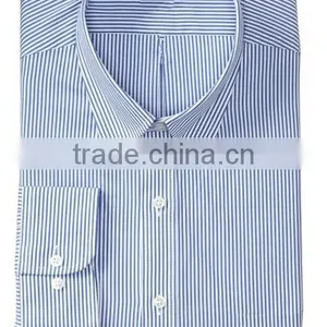 Button Down Blue Stripes Dress Shirt Man Shirt thumbnail-1